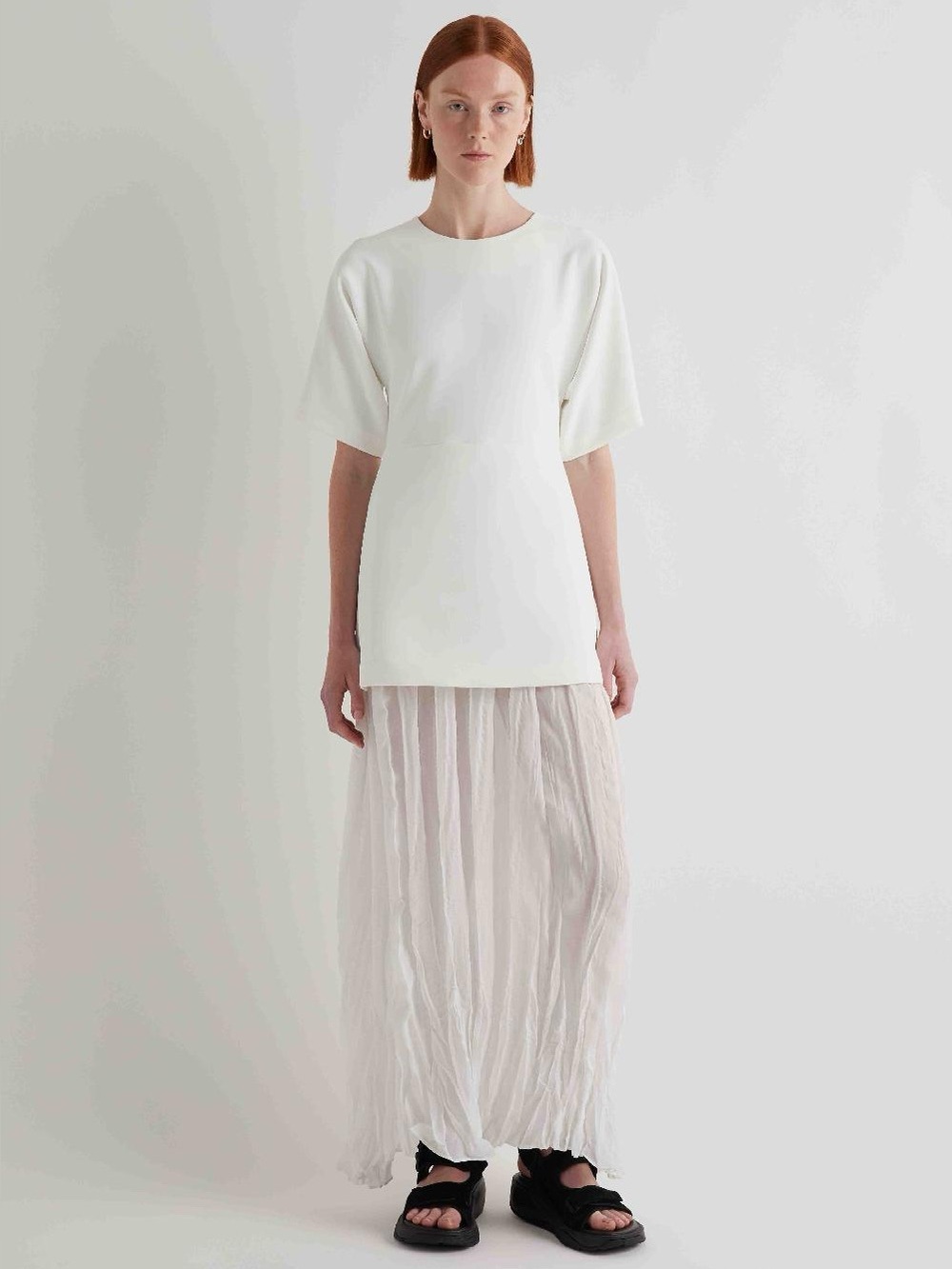 MEIMEIJ ABITO LUNGO CON MANICA CORTA A KIMONO DRESS LATTE 4 NWT